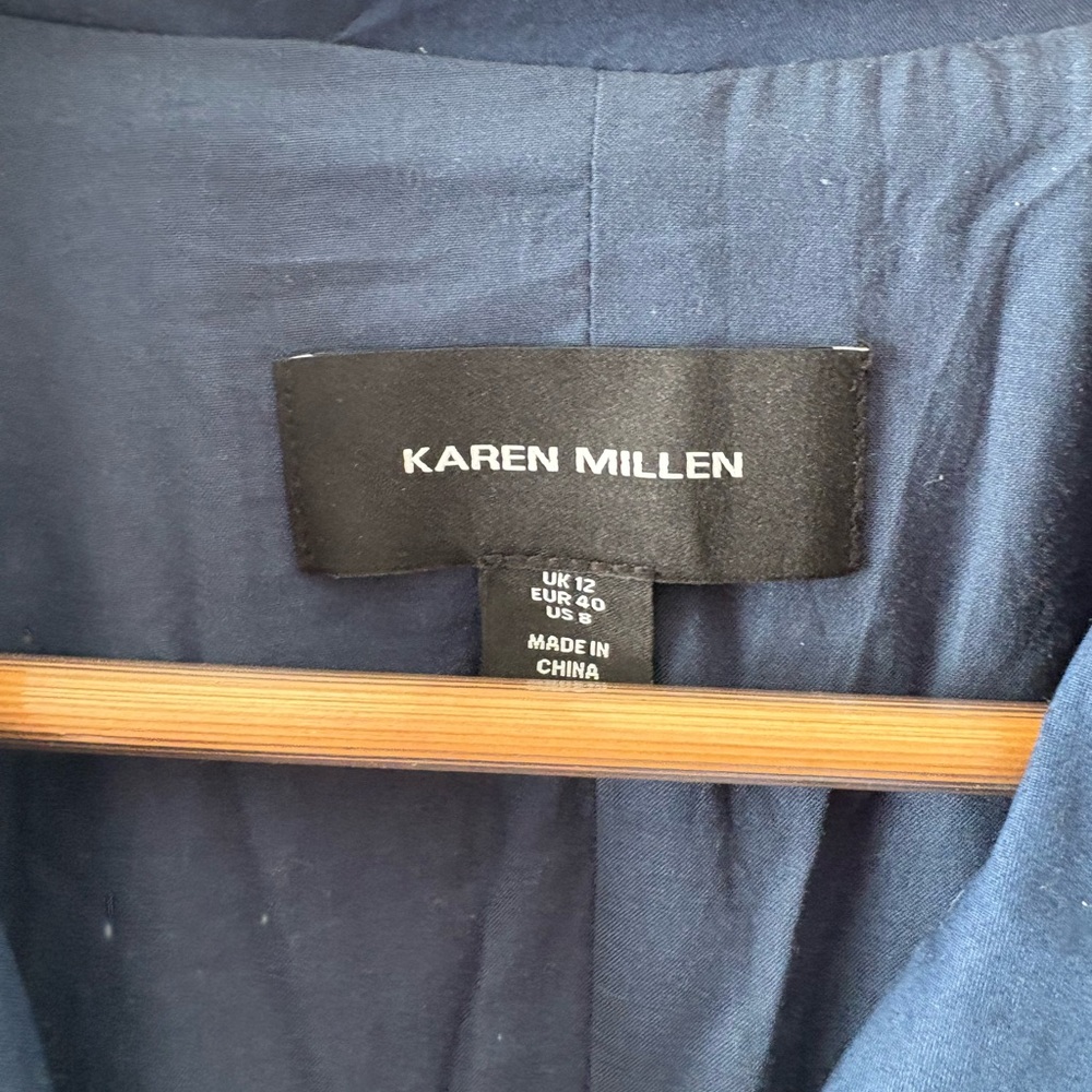 Karen Millen Cotton Sateen Short Sleeve Utility Pocket Belted Midi Dress - Picture 3 of 3